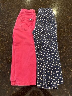 Vineyard Vines Kids Pink Solid Leggings & Navy Polka Dot Leggings Duo